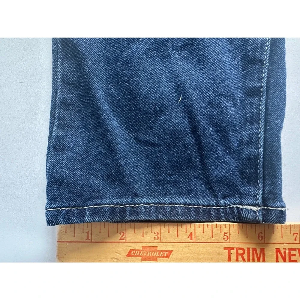 True Religion Geno Relaxed Slim Dark Wash Jeans Mens 30 Contrast Stitch Blue